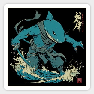 Shark Samurai Sticker